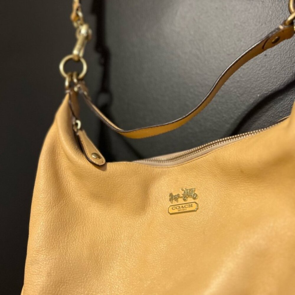 Coach Madison Tan Leather Hobo Bag - Picture 3 of 16